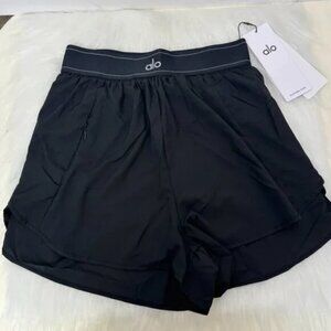 Alo Black Double Layer SportsShorts Women's Size S
